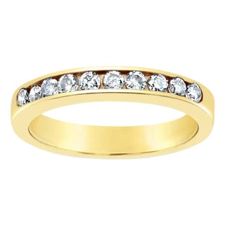 One Third Carat Channel Diamond Wedding Band 2.5MM, Size 5.5 For Sale
