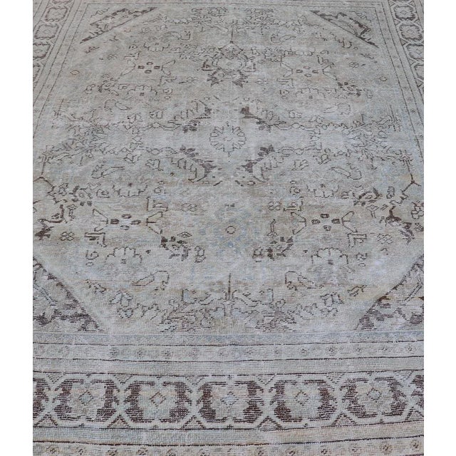 Mid 20th Century Vintage Persian Mahal Rug With Sub-Geometric Design With Small Medallion For Sale - Image 11 of 13