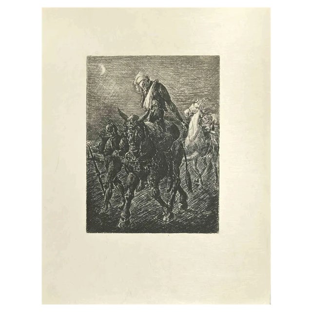 Wladyslaw Jahl, Don Quixote, Etching, 1951 For Sale