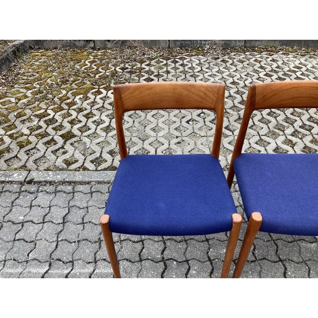 1970s Danish Teak Model 77 Dining Chairs by Niels Otto Möller for J.L. Møllers, 1970s, Set of 4 For Sale - Image 5 of 16