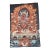 Xizang Embroidery and Brocade Thangka Buddha Painting - Wrathful Deity Protector Wall Art - Hand Painted Buddhist Sacred Scroll Mid 20th Century For Sale