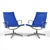Mid-Century Modern Pair of Eames Aluminum Group Lounge Chairs by Herman Miller Blue For Sale - Image 3 of 13