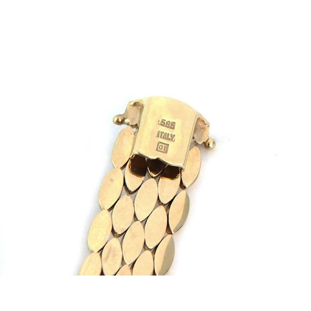 Mid 20th Century Mid 20th Century Five Row 14k Yellow Gold Link Flex Bracelet For Sale - Image 5 of 5