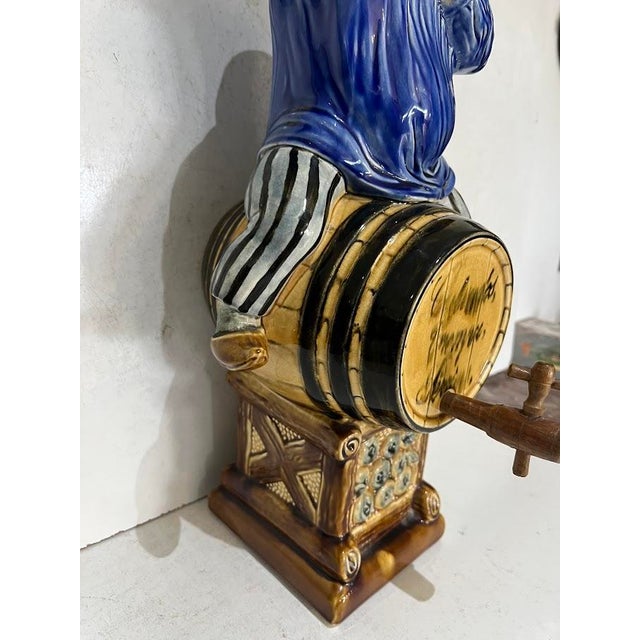Blue Polychrome Earthenware Fountain, 20th Century For Sale - Image 8 of 14