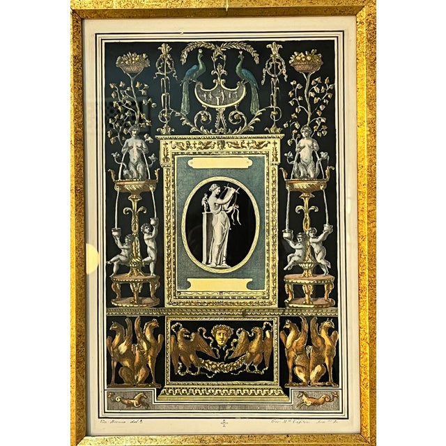 Italian, after Giovanni Maria Cassin, Vincenzo Brenna, aquatint engraving. Matted under glass and framed. Gorgeous...