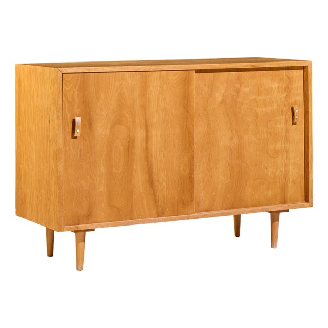 Stanley Young for Glenn of California Mid Century Walnut Sliding Door Credenza For Sale