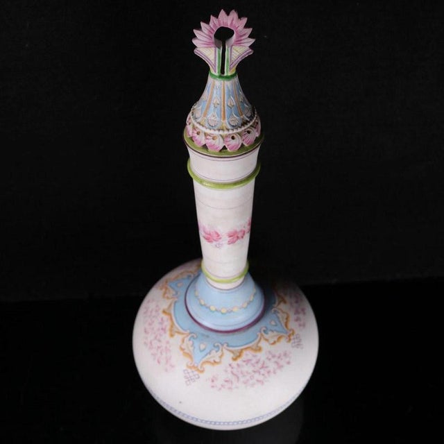 Biscuit Porcelain Covered Bottle Vase with Painted Decoration by Jean Gille For Sale - Image 12 of 17