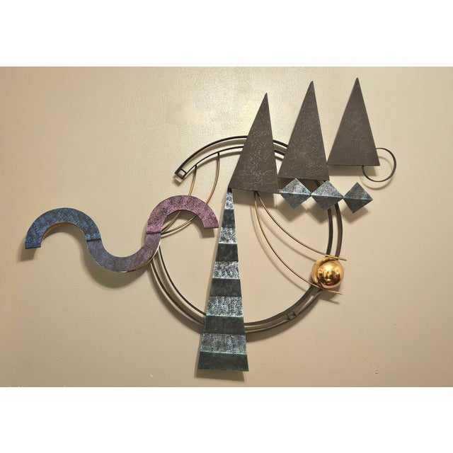 Curtis Jere Curtis Jeŕe Post Modern Metal Wall Sculpture For Sale - Image 4 of 6