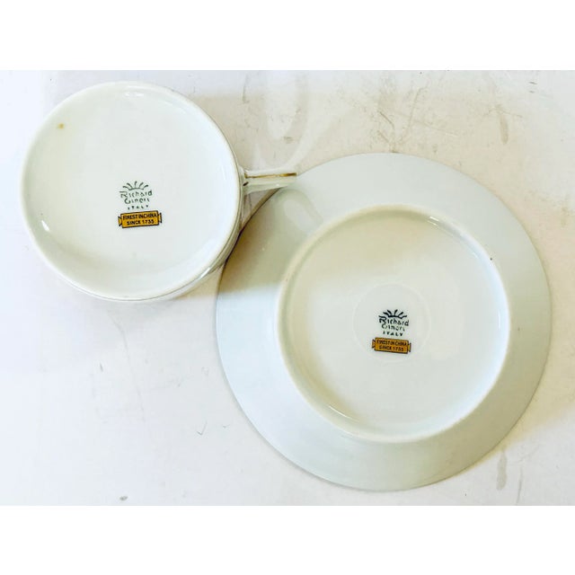 Richard Ginori Richard Ginori Palermo Rust Cups and Saucers, Set of 9/7 For Sale - Image 4 of 5
