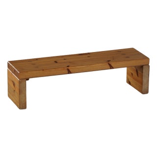 Mid-Century Swedish Modern Brutalist Table or Bench in Pine, 1960s For Sale