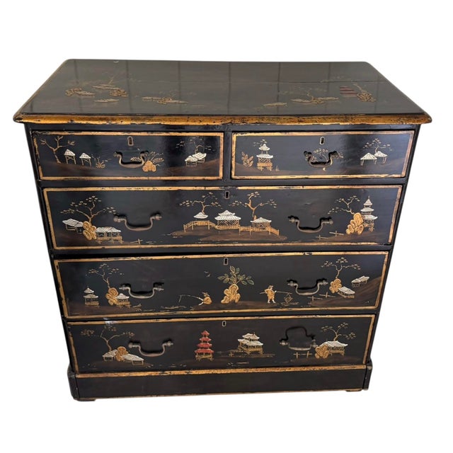 George III Style Chinoiserie Decorated Chest of Drawers