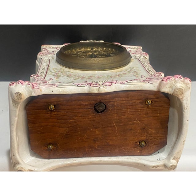 Ceramic Antique Ansonia Porcelain Mantel Clock, Late 1800s For Sale - Image 7 of 9
