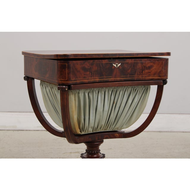 Antique English 19th Century Mahogany Sewing Work Table For Sale In Philadelphia - Image 6 of 18
