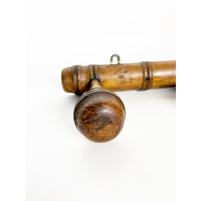 Rustic Vintage Wooden Coat Rack, France, 1940s For Sale - Image 3 of 12
