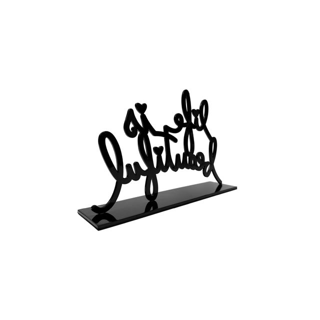 Street Art Mr. Brainwash, Life Is Beautiful (Black), Rare Signed Metal Sculpture For Sale - Image 3 of 4