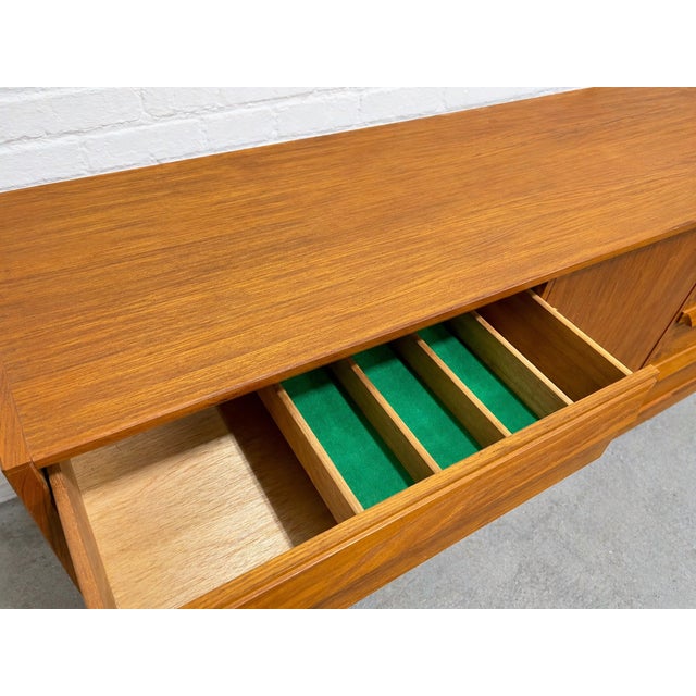 Long & Sculpted Mid Century Modern Danish Teak Credenza / Long Dresser by Skovby Mobelfabrik, C. 1960's For Sale - Image 11 of 12
