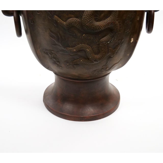 Ceramic Antique Chinese Terracotta Dragon Vases / Footed Base, Late 19/Early 20th Century For Sale - Image 7 of 14