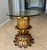 Italian tole gilt metal plume leave shape side or end table. The gilt metal has nice antiqued aged patina. The glass top...