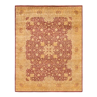 Mogul Collection Hand-Knotted Area Rug - Orange 8' 2" x 10' 6" For Sale