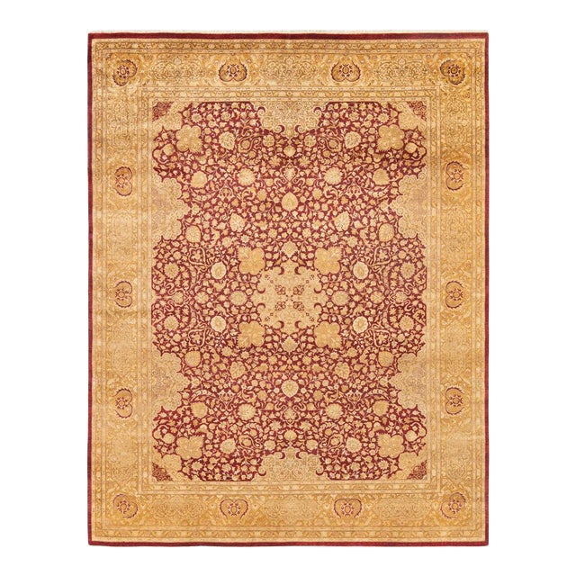 Mogul Collection Hand-Knotted Area Rug - Orange 8' 2" x 10' 6" For Sale