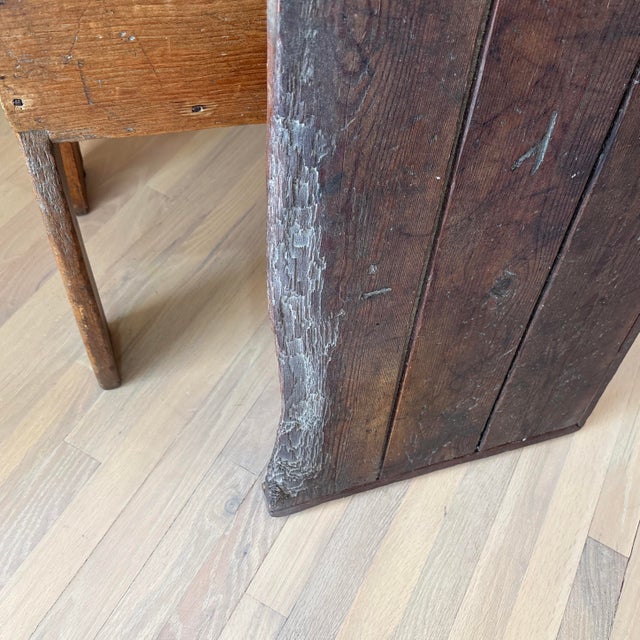 Antique Early American Primitive Pine Wood Dough Box Table Circa 1750 For Sale - Image 11 of 12