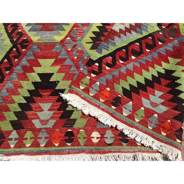Vintage Turkish Kilim Rug - 106" X 68.5" For Sale - Image 10 of 11