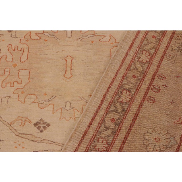 Tan Oriental Ziegler Beige Tan Hand-Knotted Wool Rug - 9'0'' X 12'0'' For Sale - Image 8 of 8