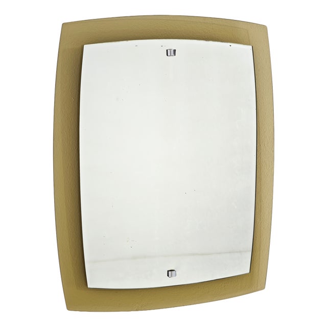 Mid-Century Modern Wall Mirror in Honey Amber Glass by Cristal Art, Italy, 1970s For Sale