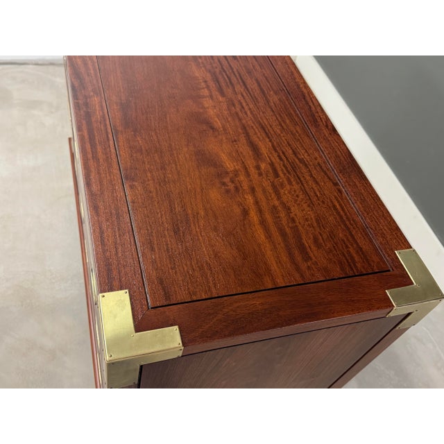 1960s Refinished Solid Teak and Brass Campaign Dresser For Sale In Boston - Image 6 of 10