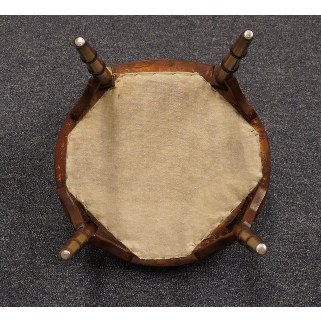 Hickory Furniture Asian Inspired Faux Bamboo Cane Back Side Chair W. Round Seat For Sale - Image 9 of 9