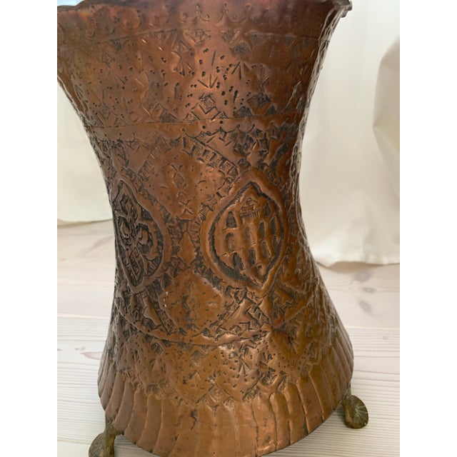 Large Vintage Boho Copper Jardiniere or Vase For Sale In Seattle - Image 6 of 8