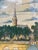 Delftware plaque with a scalloped edge Decorated in shades of blue Depicts a Dutch village Old restorations, see photos...