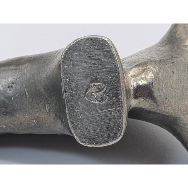 Vintage Metal Animal Figurine with Leather Tail, 1960s For Sale - Image 10 of 11