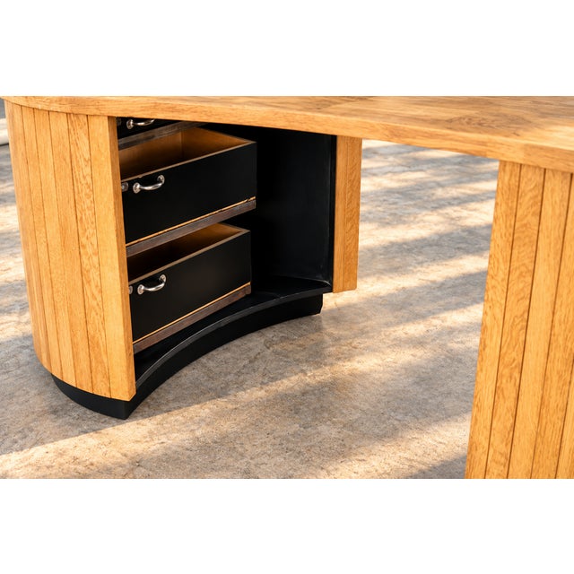 Art Deco Oak Desk, 1950s For Sale - Image 4 of 13