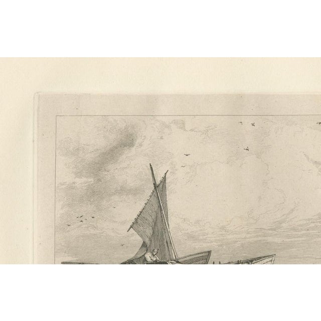 Paper E.W. Cooke, Great Yarmouth Fishing Boats, 1828, Etching For Sale - Image 7 of 12