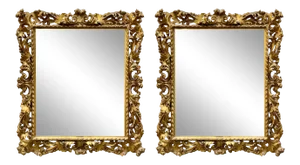 19th Century Italian Gold Gilded Florentine Framed Mirrors - A Pair