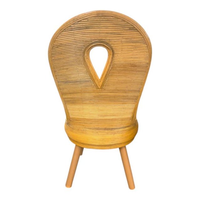 Drawing/Sketching Materials Vintage Sculptural Pencil Reed Side Chair For Sale - Image 7 of 8