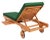 Modern Newport Chaise Lounge Chair with Side Table, Natural/Green Cushion For Sale - Image 3 of 12