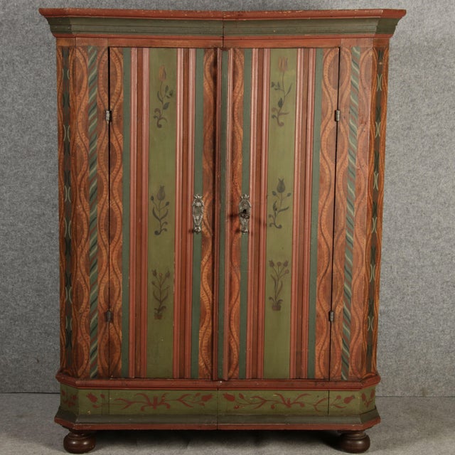 Antique Baroque Cabinet in Painted Softwood, 1750 For Sale - Image 11 of 18