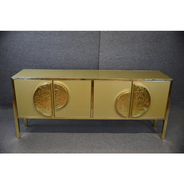 Gold Sideboard in HGold Glass and Brass from Justfurnituress SRL For Sale - Image 8 of 17