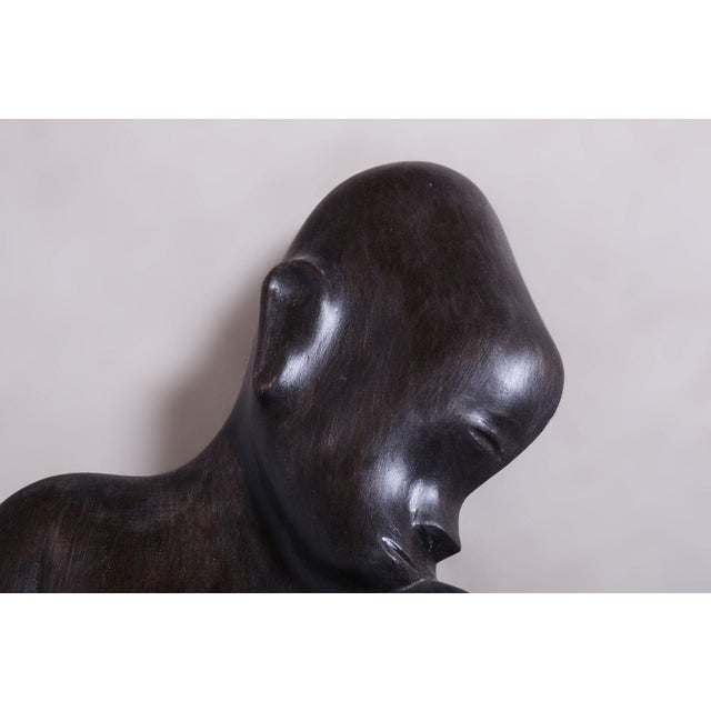 African Wall Decor in Lacquered Ebony, 1920s For Sale - Image 3 of 8