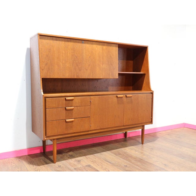 1960s Mid Century Modern Vintage Teak Tall Buffet Credenza by Austinsuite Danish Style For Sale - Image 14 of 14