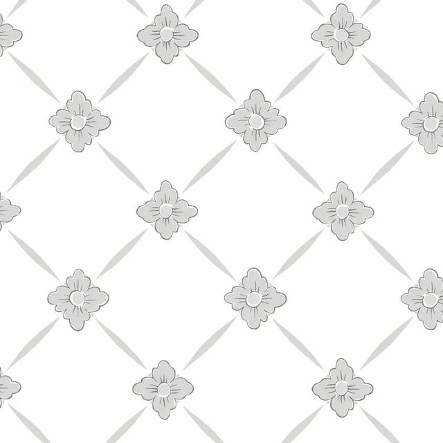 Borastapeter Linné Wallpaper in Grey and Silver For Sale