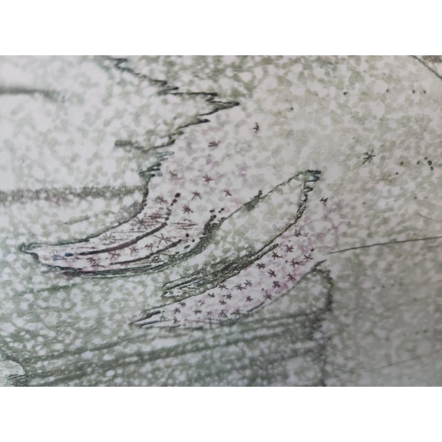 Mint 1982 "Rush Hour Blizzard" Abstract Framed New York Cityscape Wash Etching by Gerard Lehner For Sale - Image 8 of 12