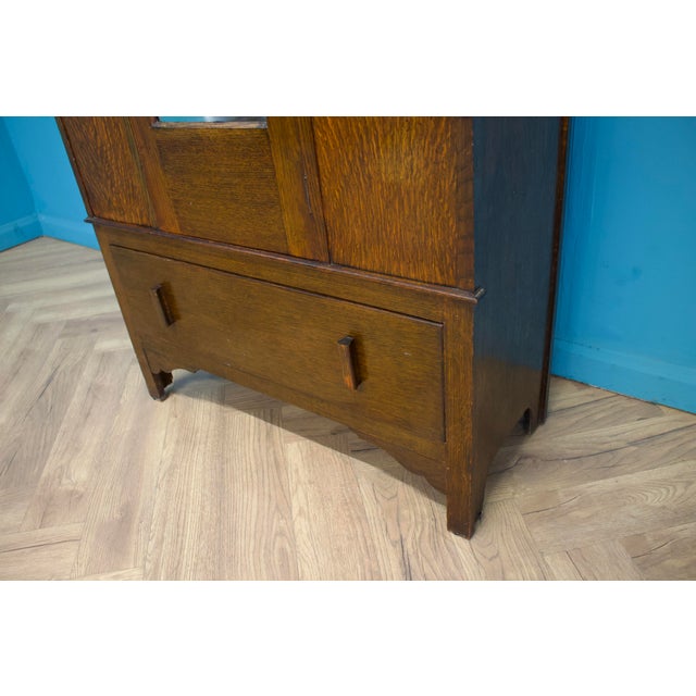 Vintage Art Deco Oak Hall Cupboard, 1930s For Sale - Image 6 of 10