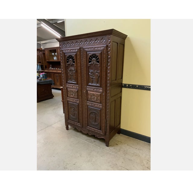 Antique Breton Cupboard, Linen Cupboard For Sale - Image 3 of 8