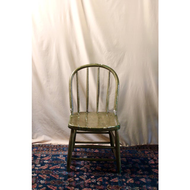 Spindle Antiqued Gold Painted Chair From the Early 1900s For Sale - Image 14 of 14