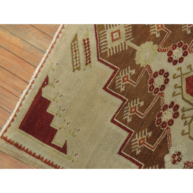 Vintage Zabihi Collection Small Camel Turkish Anatolian Rug - 3'2" x 4'3" For Sale In New York - Image 6 of 8
