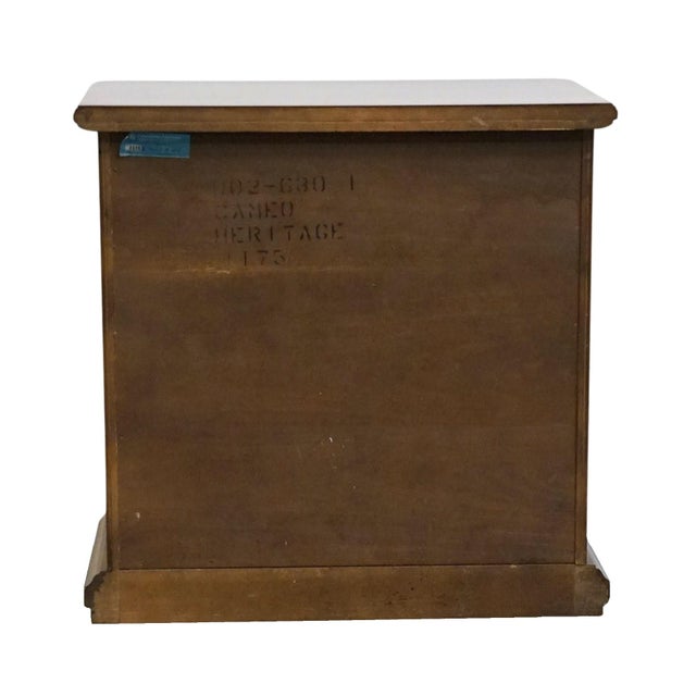 Drexel Heritage Cameo Collection Burled Walnut Italian Neoclassical Tuscan Style 25" Cabinet Nightstand 002-630 For Sale - Image 12 of 15