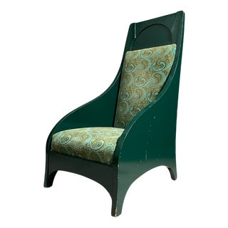 Art Nouveau High Back Lounge Chair, 1910s For Sale